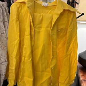 Bright Yellow Button-Up Shirt & Pant set